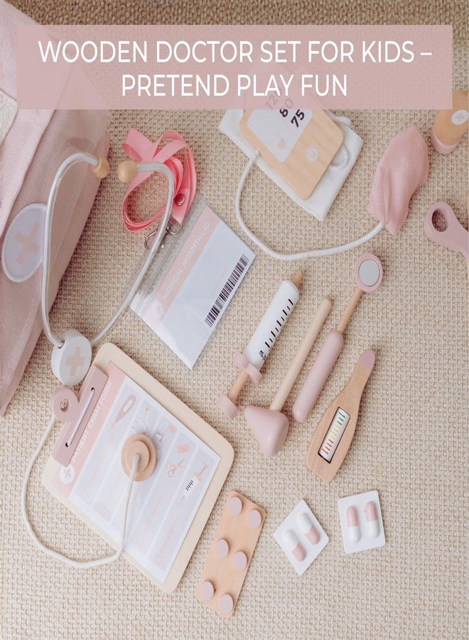 ZICOTO Wooden Doctor Play Set for Toddlers - A Complete Durable Pretend Play Medical Kit for Kids 3-5 with Realistic, Non-Toxic Tools & Carrying Case - Image 5